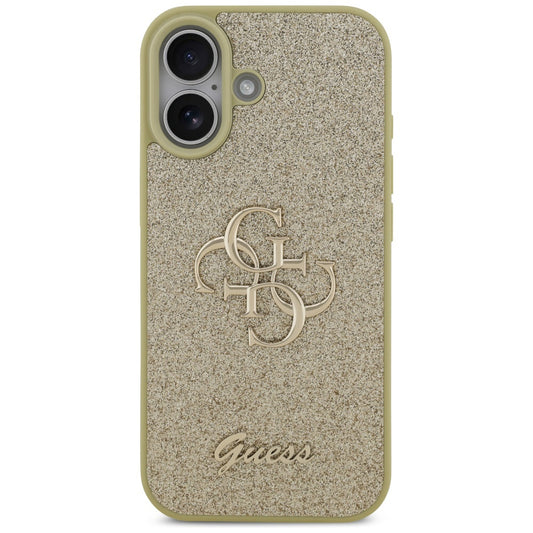 Husa pentru Apple iPhone 17, Guess, Fixed Glitter Big 4G, Aurie