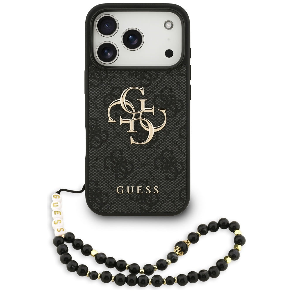 Husa pentru Apple iPhone 17 Pro, Guess, 4G Classic Logo with Strap, Neagra