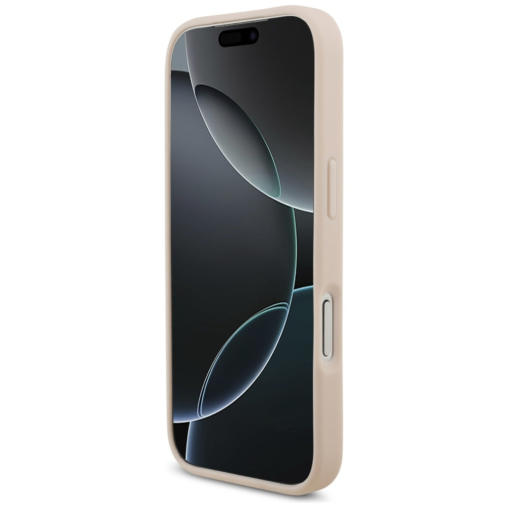 Husa pentru Apple iPhone 17 Pro, Guess, 4G Grained Big and Classic Logo, Roz