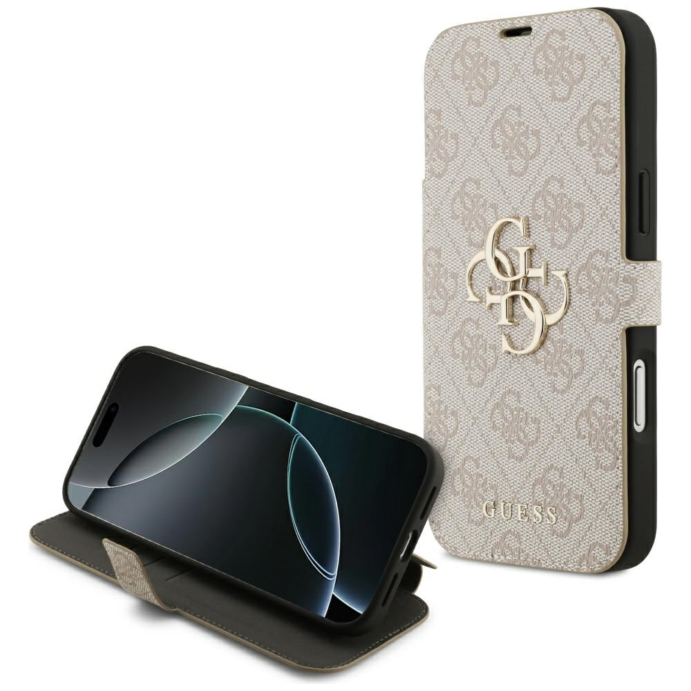 Husa pentru Apple iPhone 17 Pro, Guess, 4G Metal Logo, Roz
