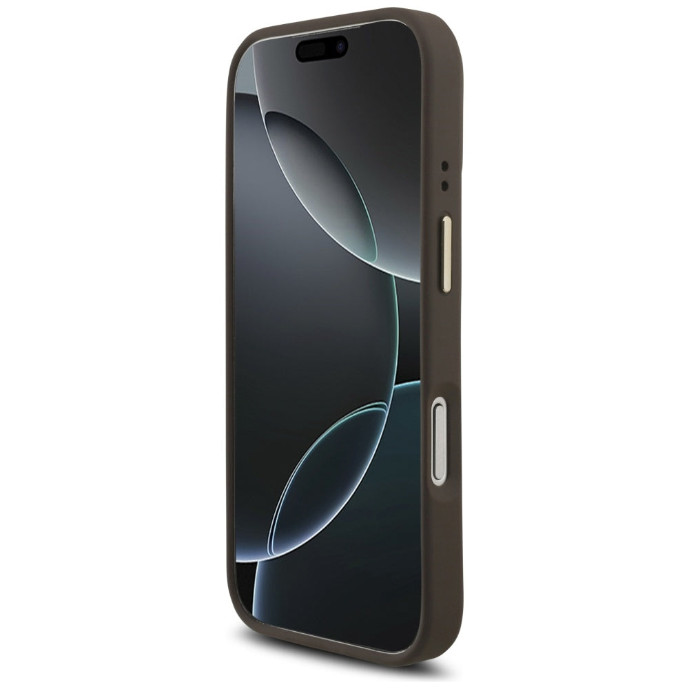 Husa pentru Apple iPhone 17 Pro, Guess, Big 4G Classic Logo with Big Strap, Maro