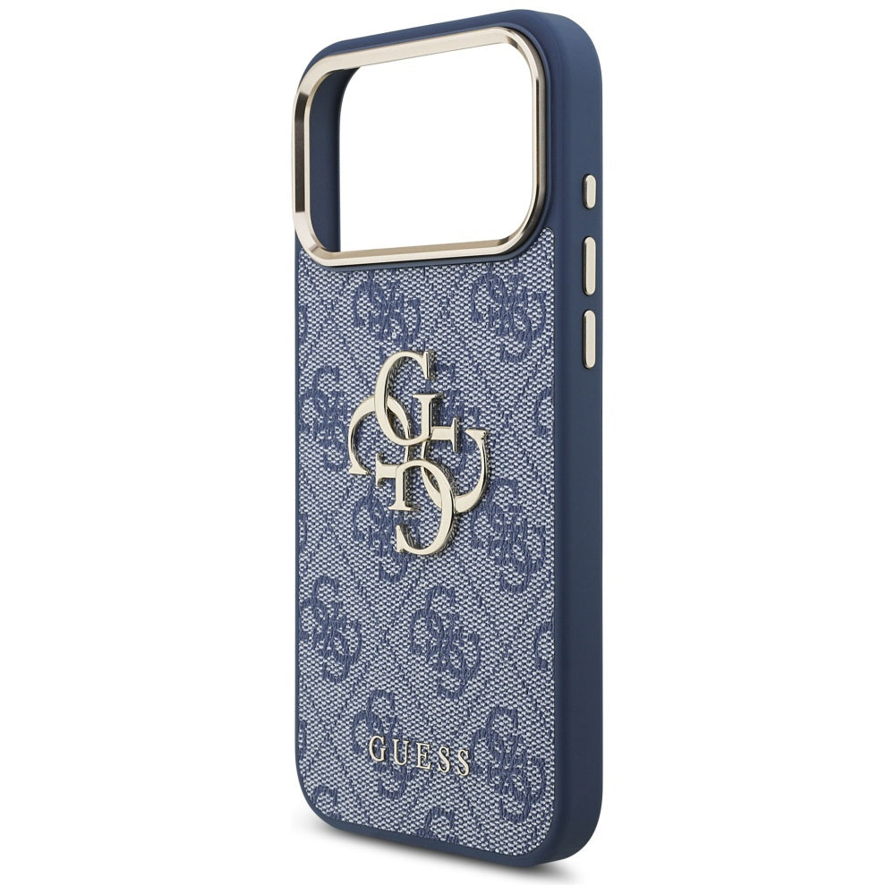 Husa pentru Apple iPhone 17 Pro, Guess, Big 4G Logo Classic, Albastra Aurie
