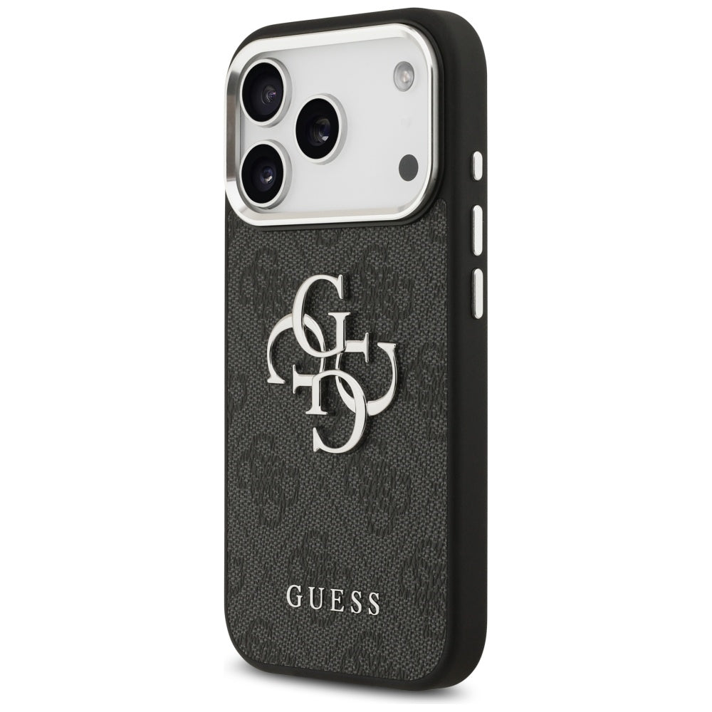 Husa pentru Apple iPhone 17 Pro, Guess, Big 4G Logo Classic, Neagra Argintie