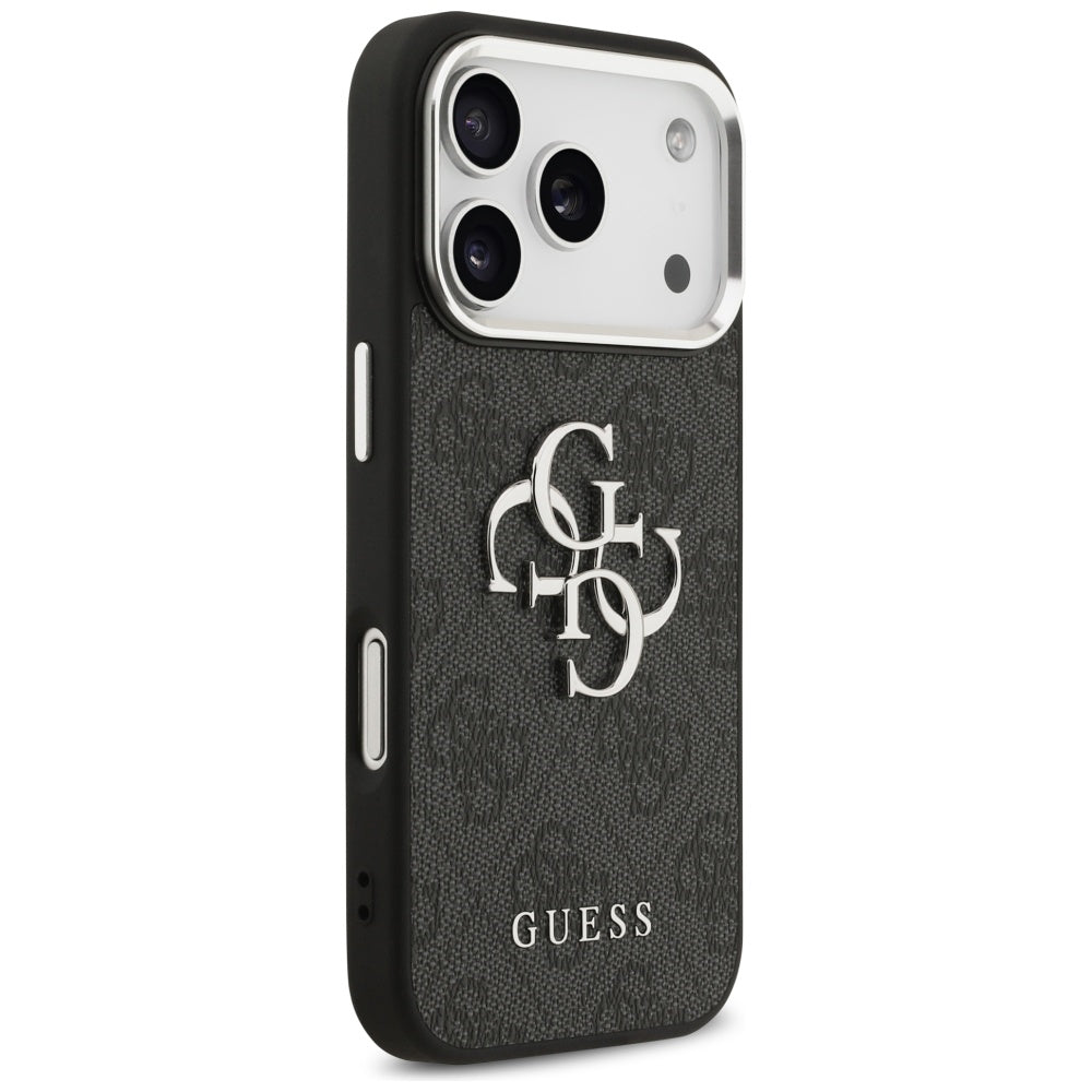 Husa pentru Apple iPhone 17 Pro, Guess, Big 4G Logo Classic, Neagra Argintie