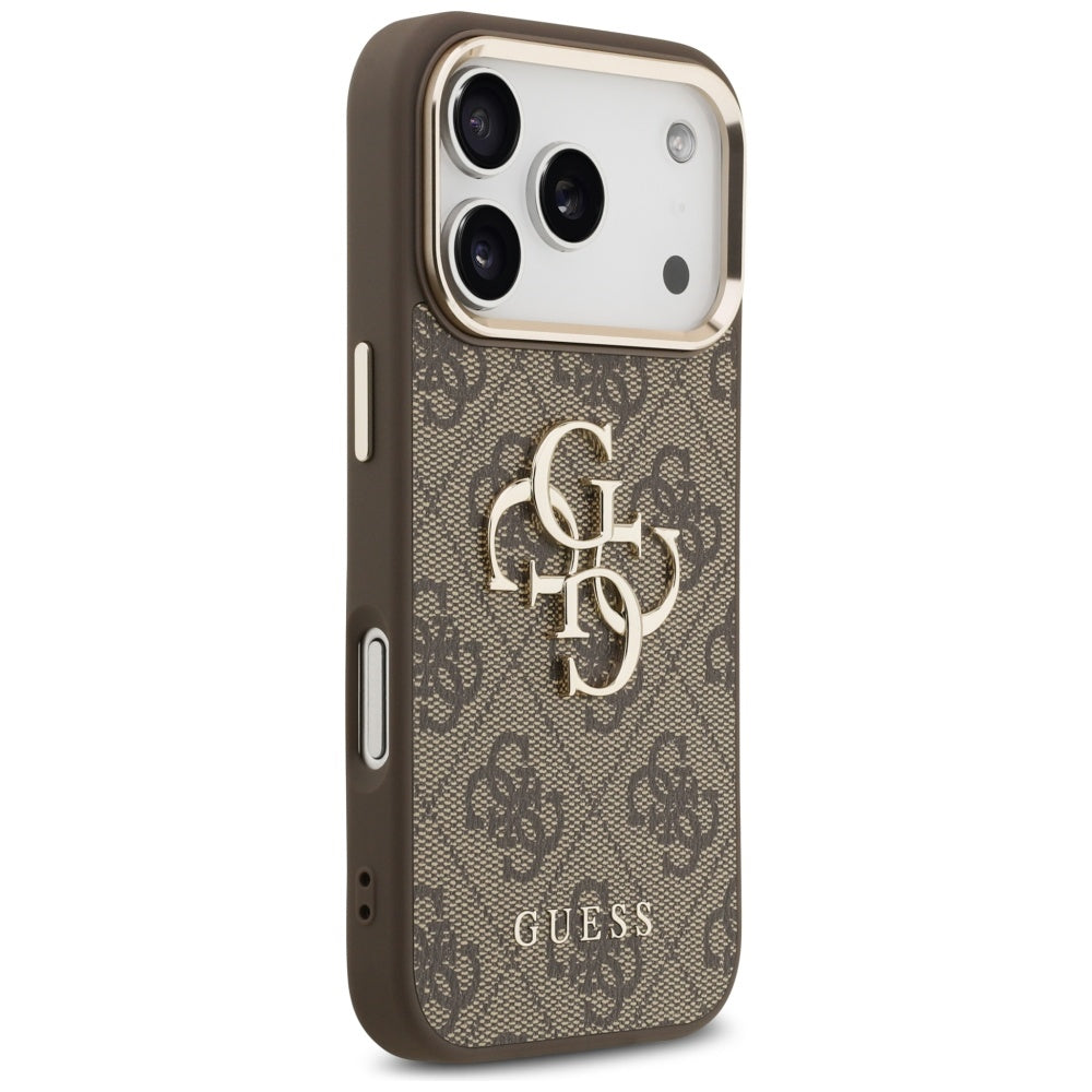 Husa pentru Apple iPhone 17 Pro, Guess, Big 4G Logo Classic, Maro Aurie