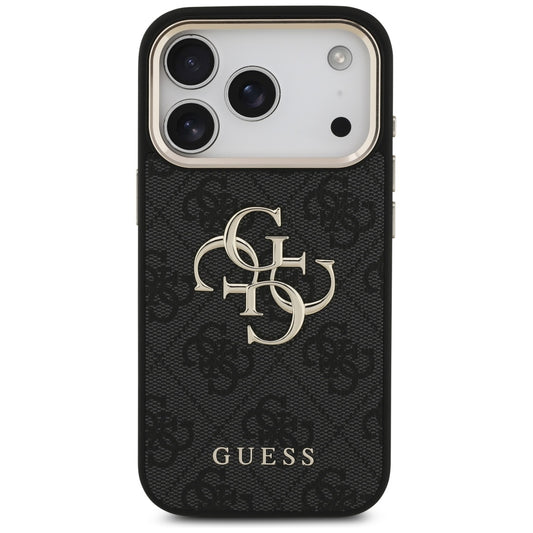 Husa pentru Apple iPhone 17 Pro, Guess, Big 4G Logo Classic, Neagra Aurie