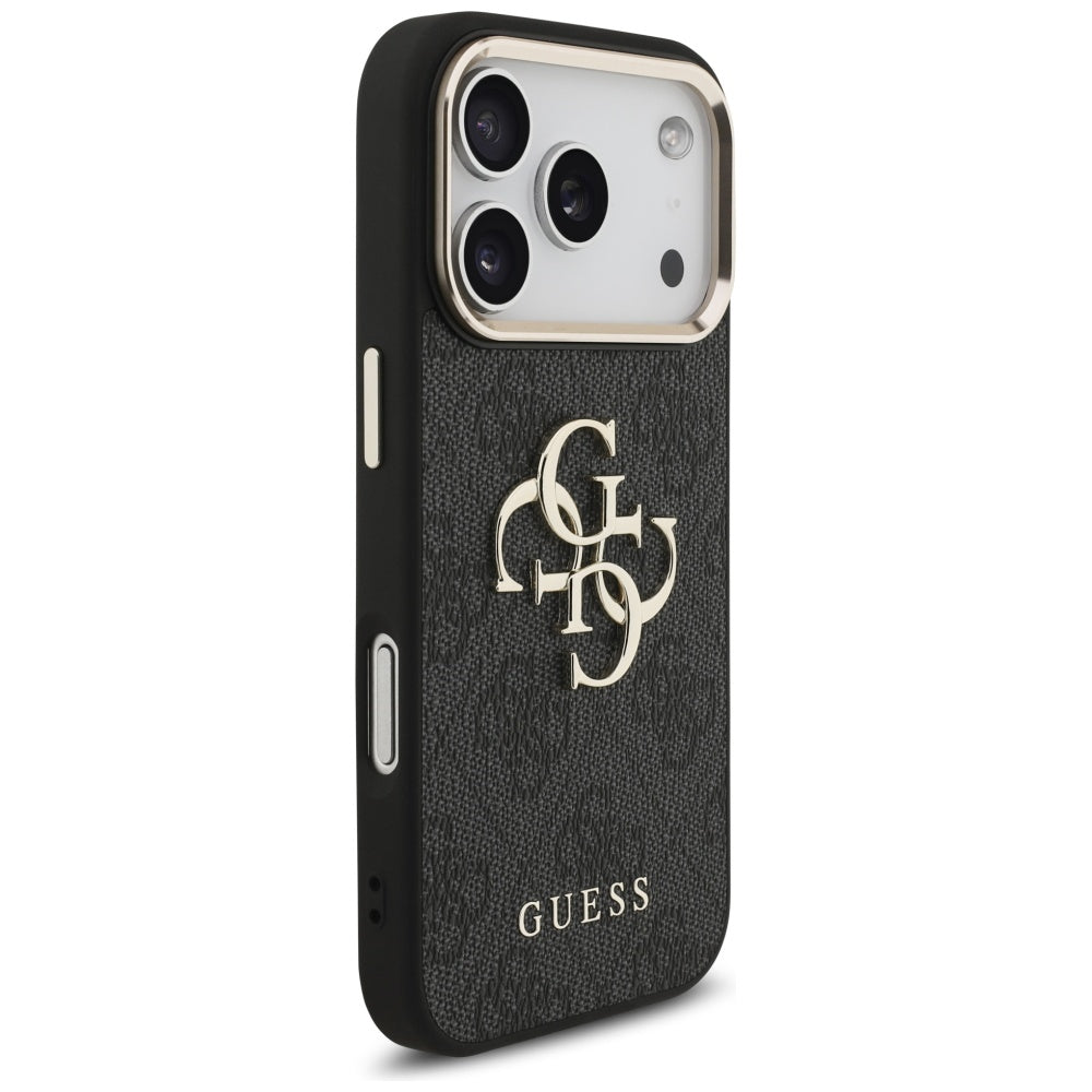 Husa pentru Apple iPhone 17 Pro, Guess, Big 4G Logo Classic, Neagra Aurie