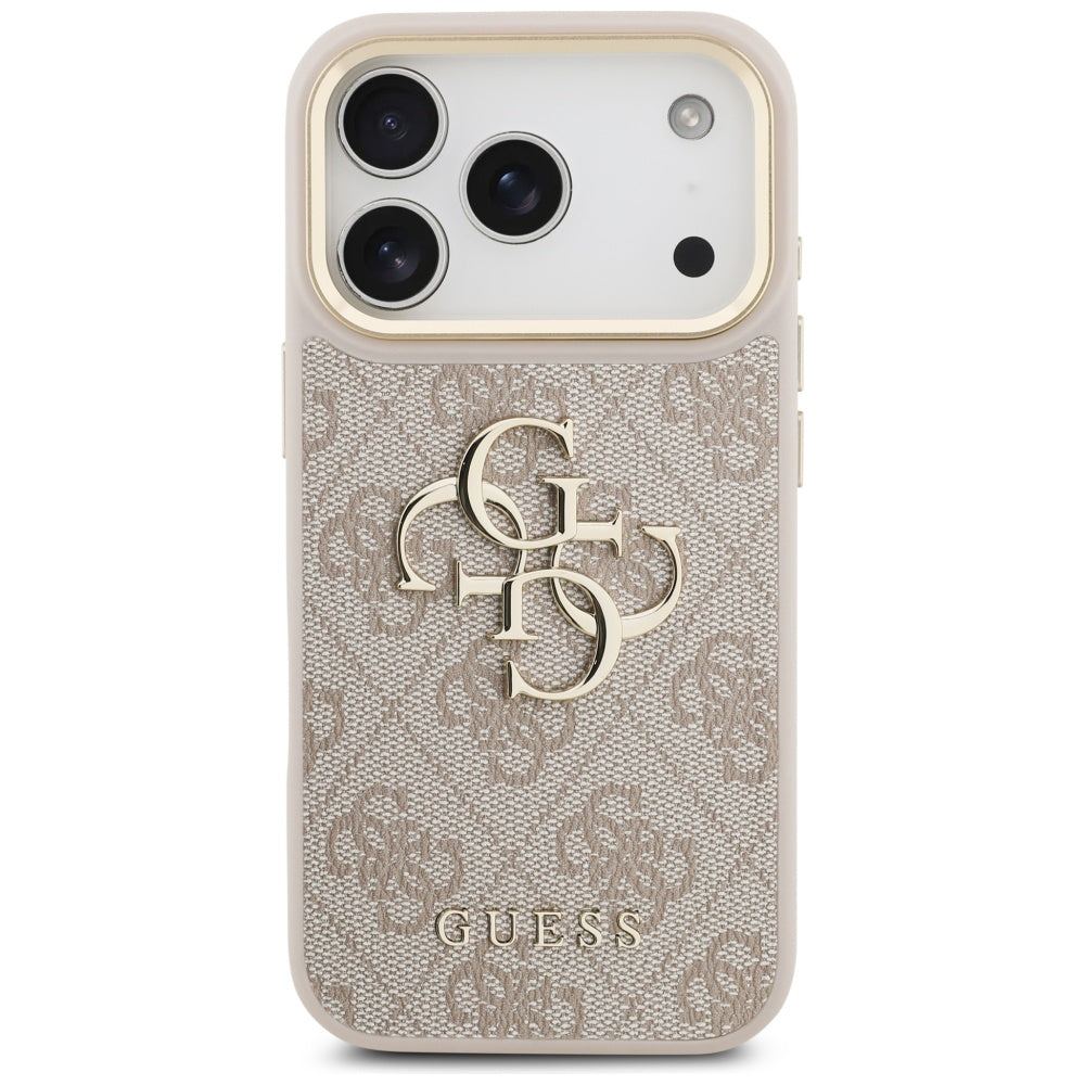 Husa pentru Apple iPhone 17 Pro, Guess, Big 4G Logo Classic, Roz Aurie