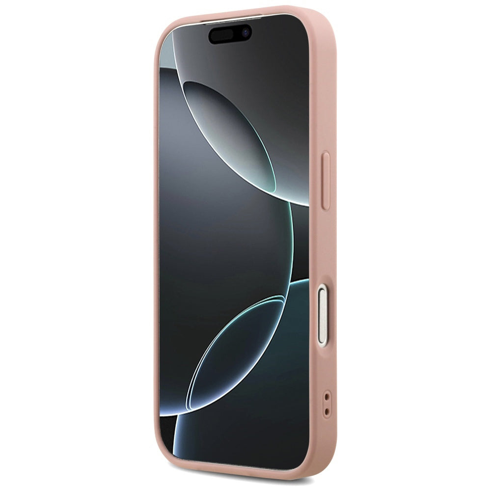 Husa pentru Apple iPhone 17 Pro, Guess, Fixed Glitter Big 4G, Roz