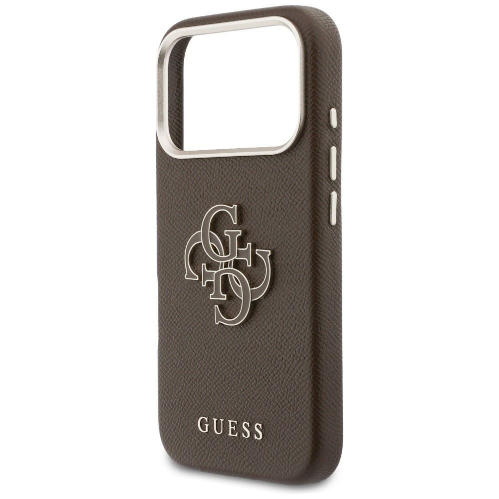 Husa pentru Apple iPhone 17 Pro, GUESS, Resin Logo, Maro