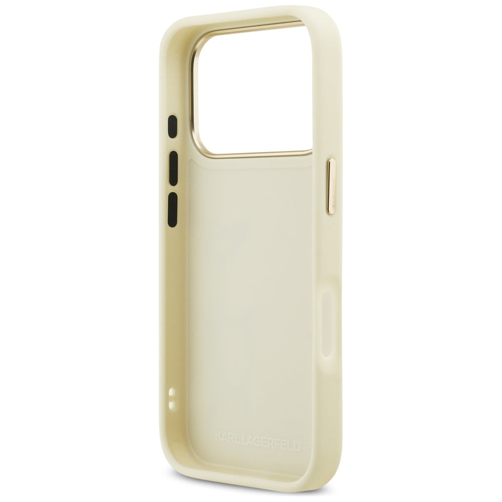 Husa pentru Apple iPhone 17 Pro, Karl Lagerfeld, Script Logo, Bej