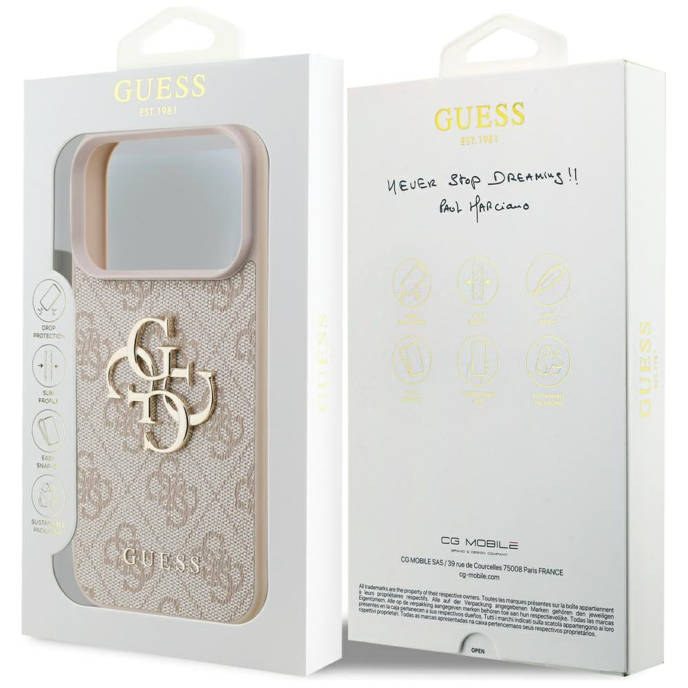 Husa pentru Apple iPhone 17 Pro Max, Guess, 4G Big Logo, Roz