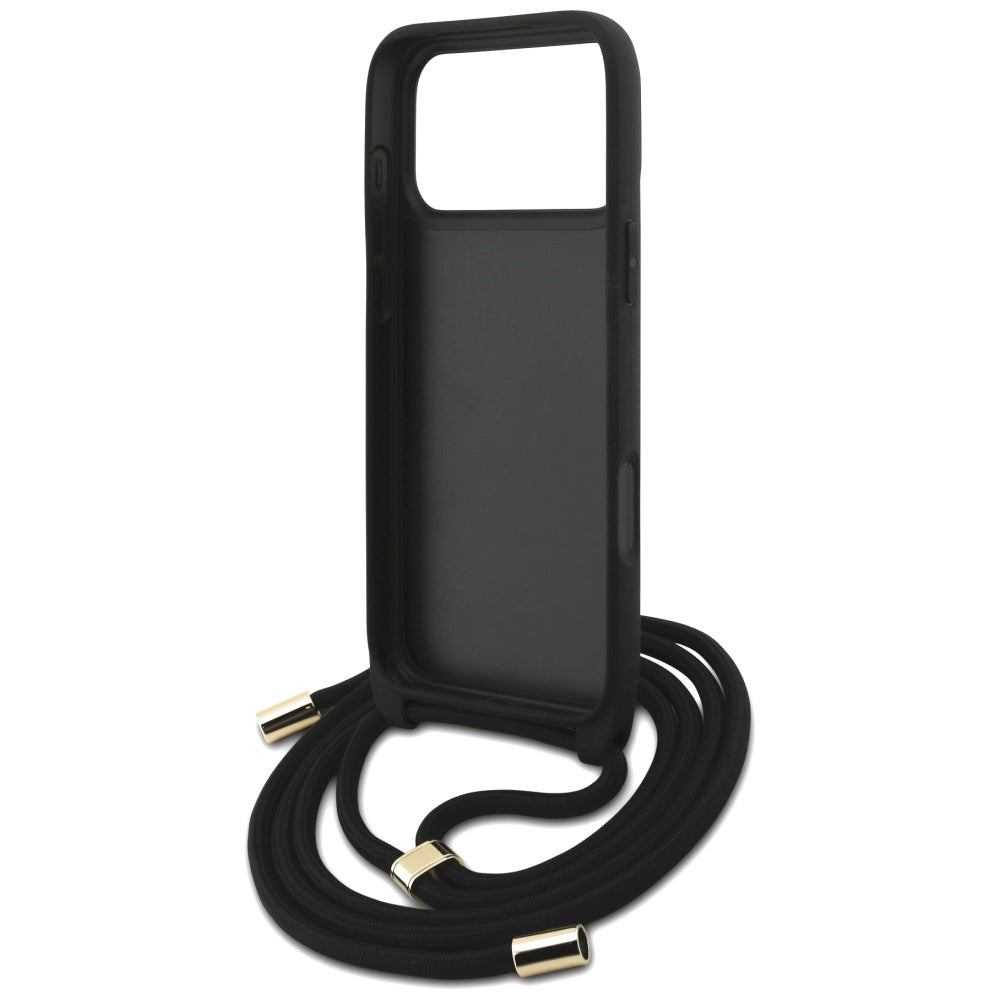 Husa pentru Apple iPhone 17 Pro Max, Guess, 4G CBDY Big Logo with Cord Strap, Maro