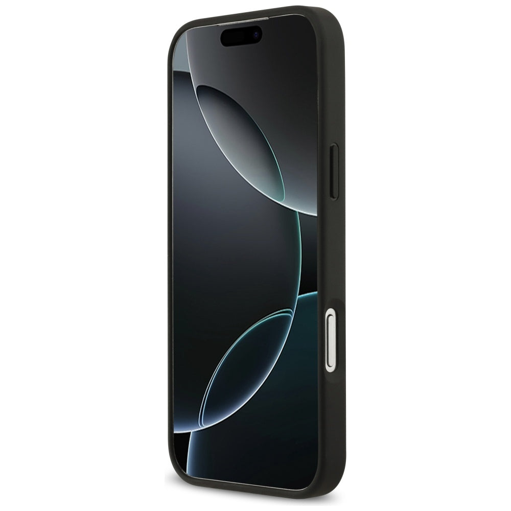 Husa pentru Apple iPhone 17 Pro Max, Guess, 4G Double Card Triangle, Neagra