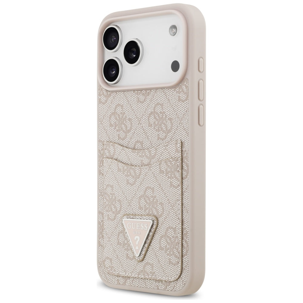 Husa pentru Apple iPhone 17 Pro Max, Guess, 4G Double Card Triangle, Roz