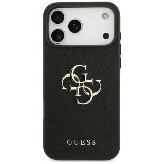 Husa pentru Apple iPhone 17 Pro Max, Guess, 4G Grained Big and Classic Logo, Neagra