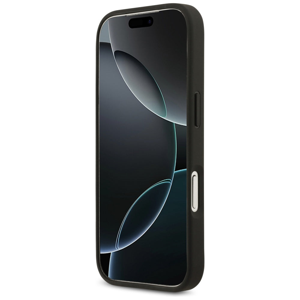 Husa pentru Apple iPhone 17 Pro Max, Guess, 4G Grained Roses Big Logo, Neagra