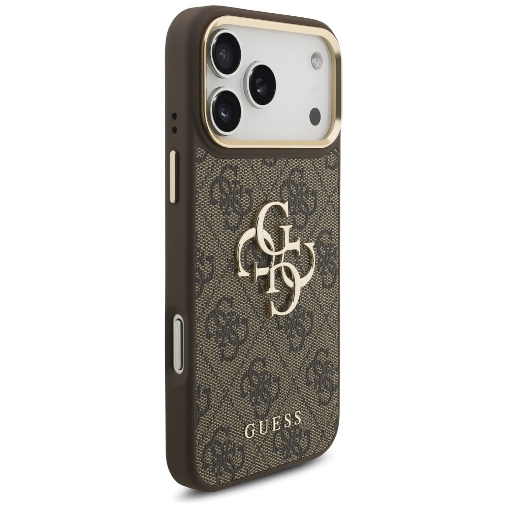 Husa pentru Apple iPhone 17 Pro Max, Guess, Big 4G Classic Logo with Big Strap, Maro