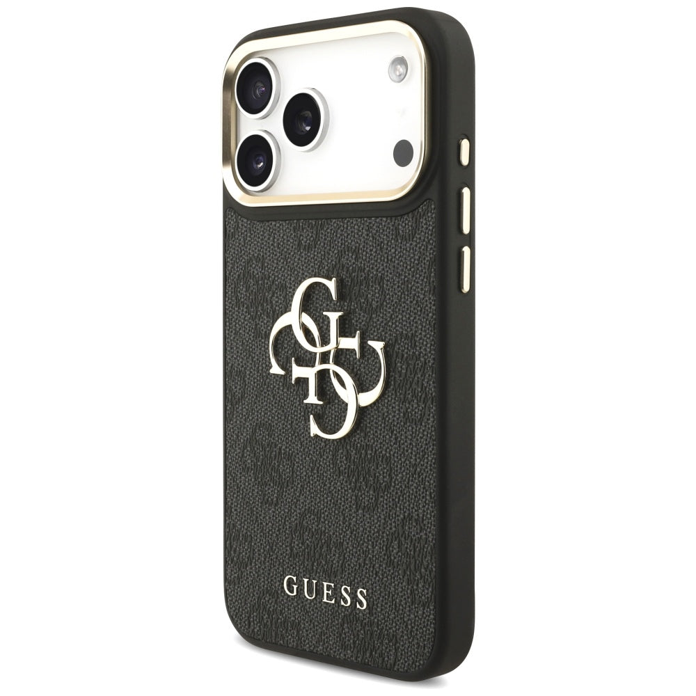 Husa pentru Apple iPhone 17 Pro Max, Guess, Big 4G Classic Logo with Big Strap, Neagra
