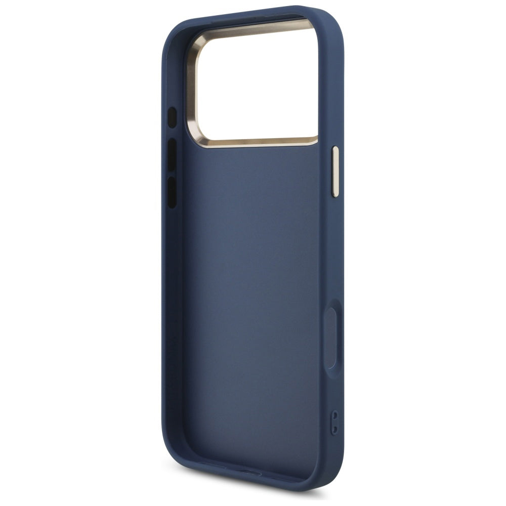 Husa pentru Apple iPhone 17 Pro Max, Guess, Big 4G Logo Classic, Albastra Aurie