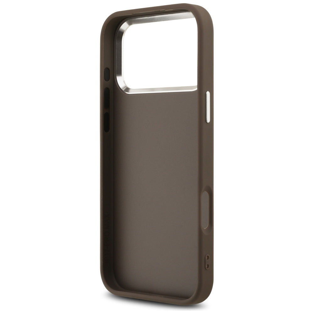 Husa pentru Apple iPhone 17 Pro Max, Guess, Big 4G Logo Classic, Maro Argintie