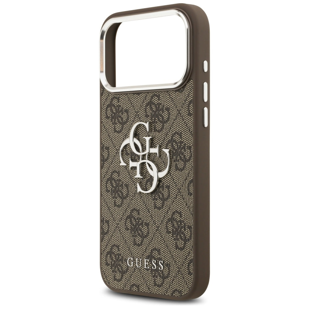 Husa pentru Apple iPhone 17 Pro Max, Guess, Big 4G Logo Classic, Maro Argintie