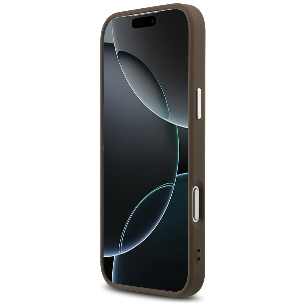 Husa pentru Apple iPhone 17 Pro Max, Guess, Big 4G Logo Classic, Maro Argintie