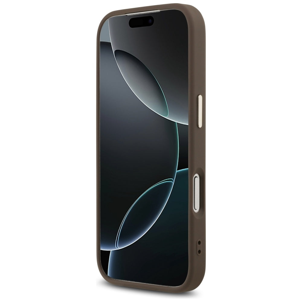 Husa pentru Apple iPhone 17 Pro Max, Guess, Big 4G Logo Classic, Maro Aurie