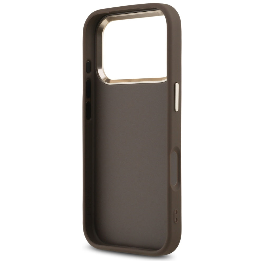 Husa pentru Apple iPhone 17 Pro Max, Guess, Big 4G Logo Classic, Maro Aurie