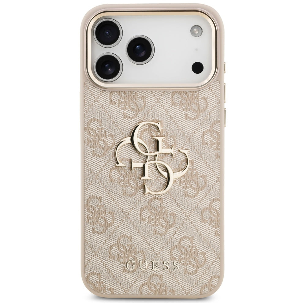 Husa pentru Apple iPhone 17 Pro Max, Guess, Big 4G Logo Classic, Roz Aurie