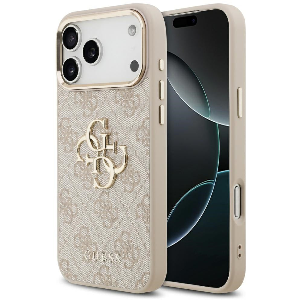 Husa pentru Apple iPhone 17 Pro Max, Guess, Big 4G Logo Classic, Roz Aurie