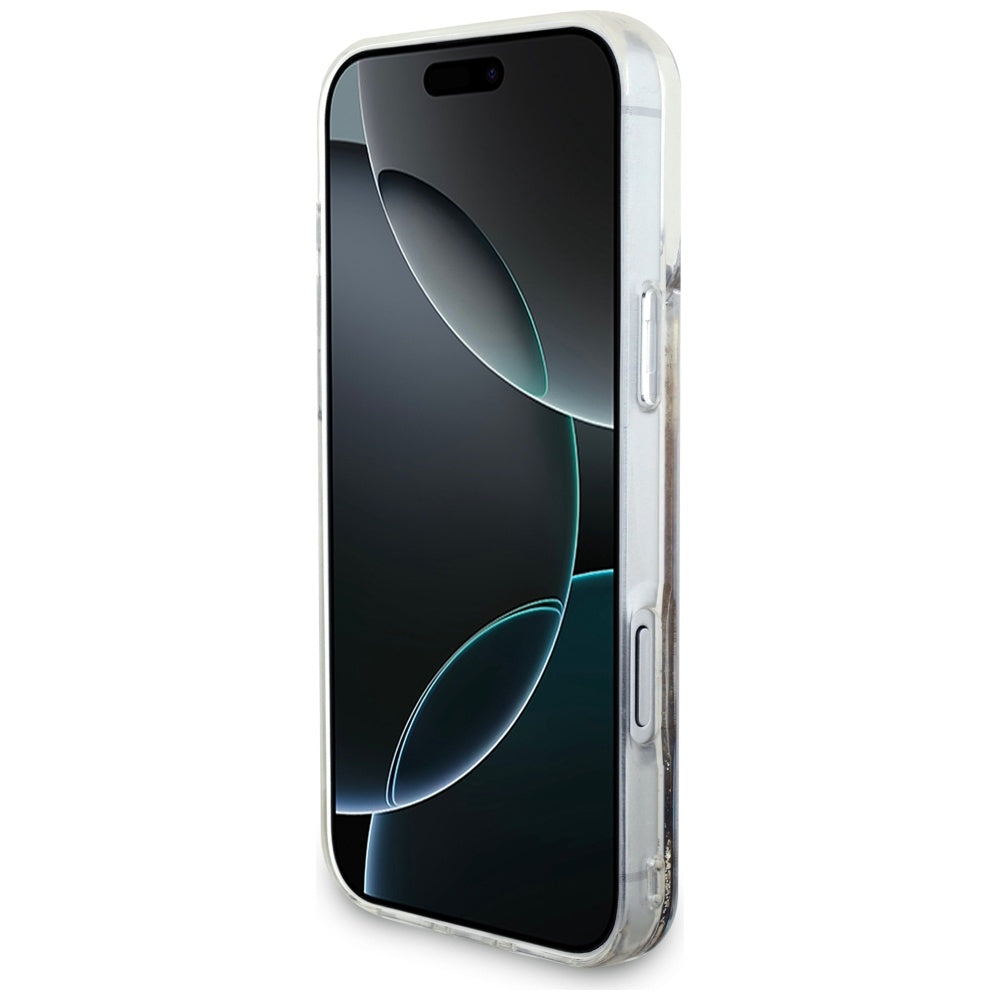 Husa pentru Apple iPhone 17 Pro Max, Guess, Liquid Glitter Charms, Aurie