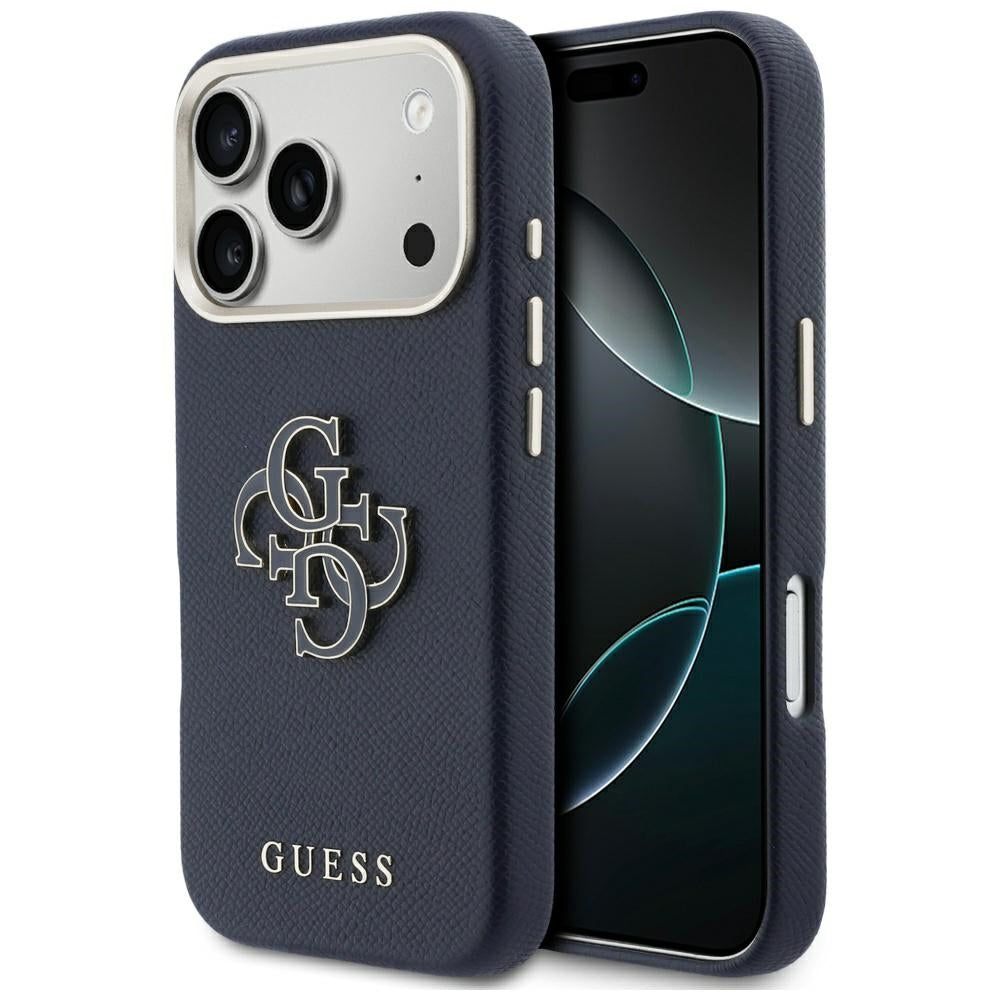 Husa pentru Apple iPhone 17 Pro Max, Guess, Resin Logo, Albastra
