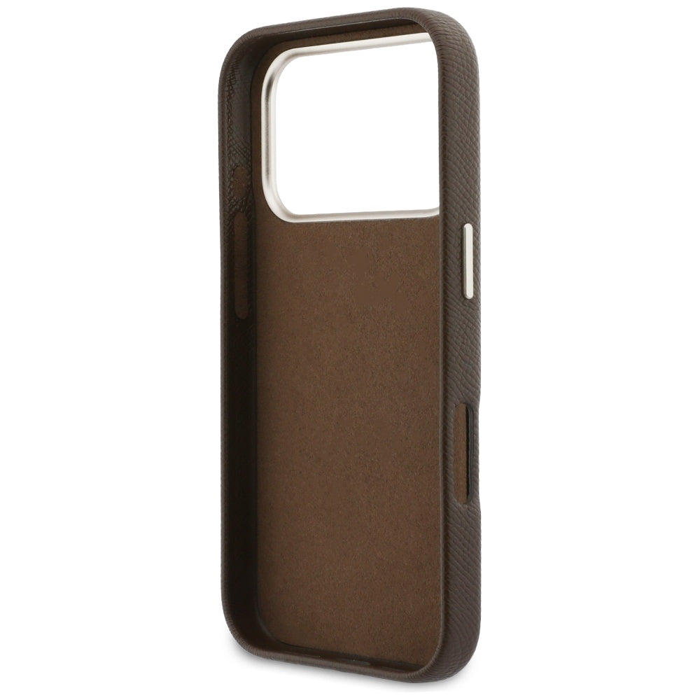 Husa pentru Apple iPhone 17 Pro Max, Guess, Resin Logo, Maro