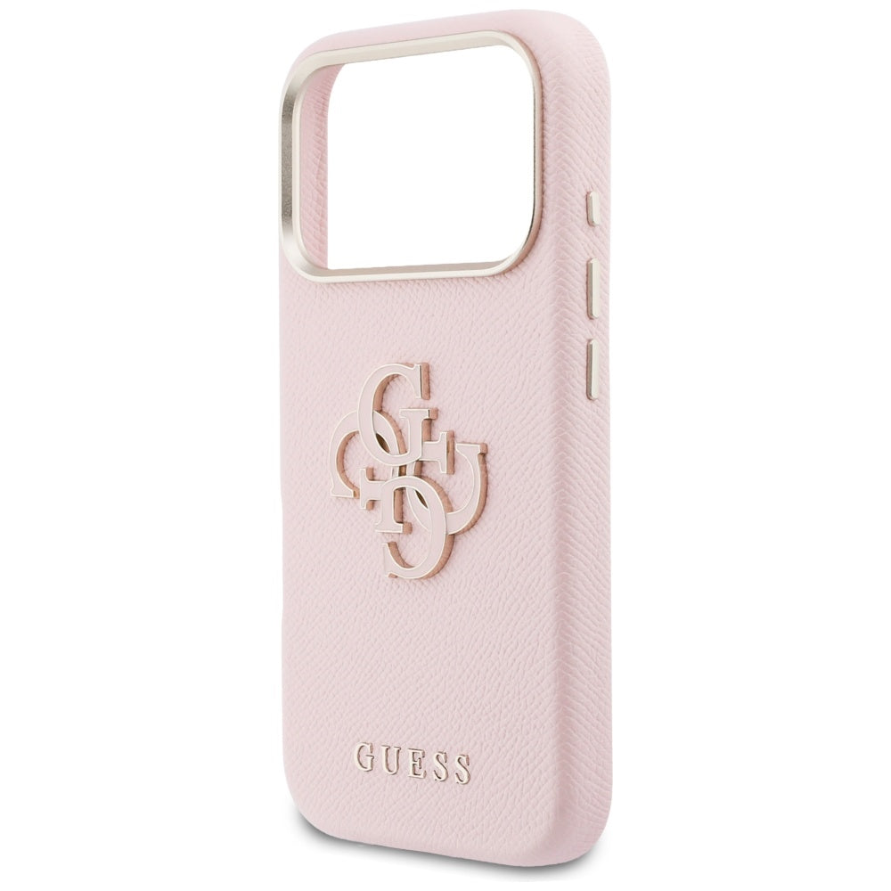 Husa pentru Apple iPhone 17 Pro, Guess, Resin Logo, Roz
