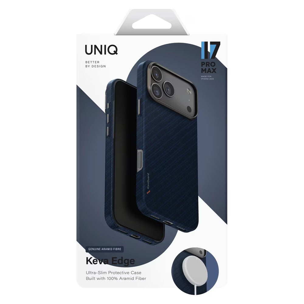 Husa MagSafe pentru Apple iPhone 17 Pro Max, UNIQ, Keva MagClick, Bleumarin