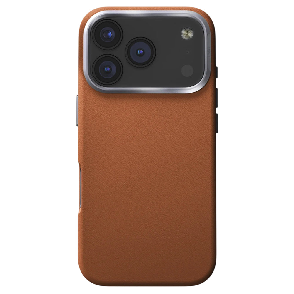 Husa pentru Apple iPhone 17 Pro, UNIQ, Lyden Leatherette, Maro