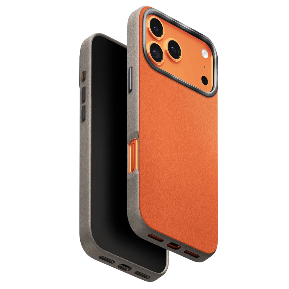 Husa pentru Apple iPhone 17 Pro, UNIQ, Lyden Leatherette, Portocalie Bej