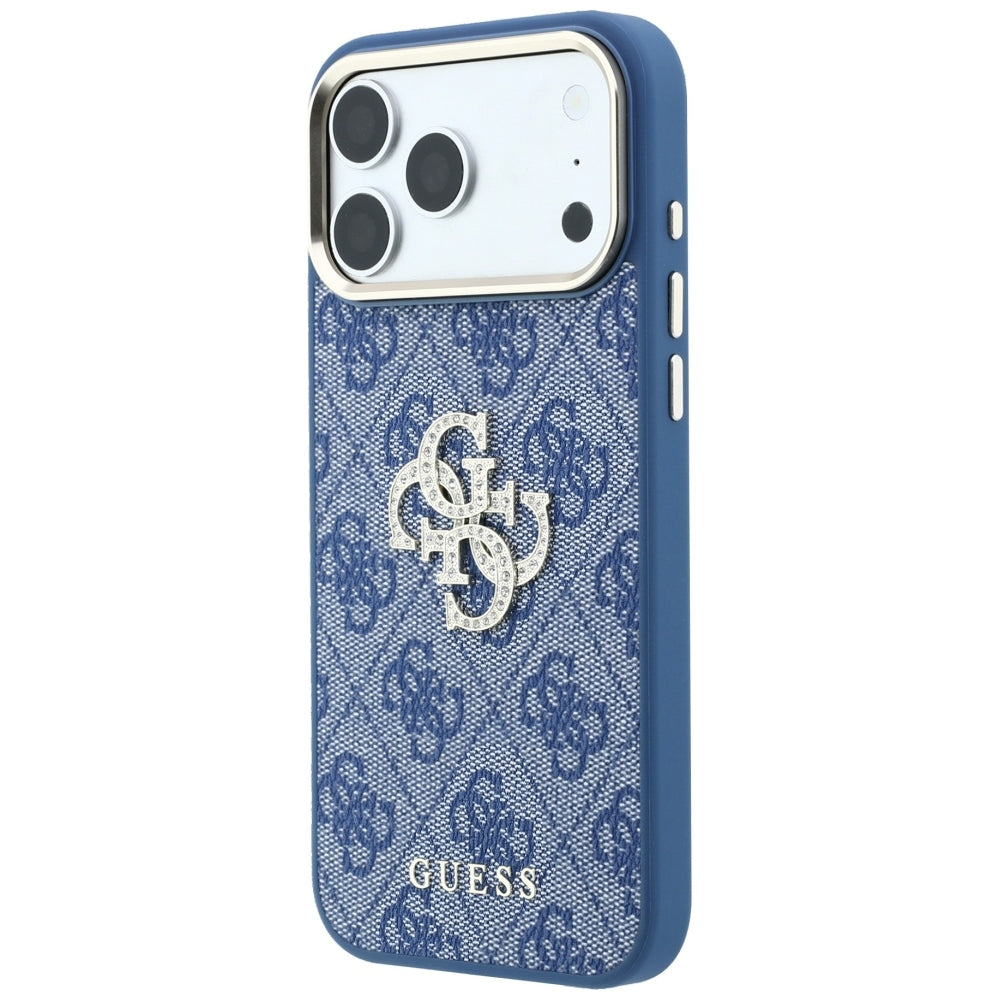 Husa pentru Apple iPhone 18 Pro / 17 Pro, Guess, 4G Big Strass Logo, Albastra
