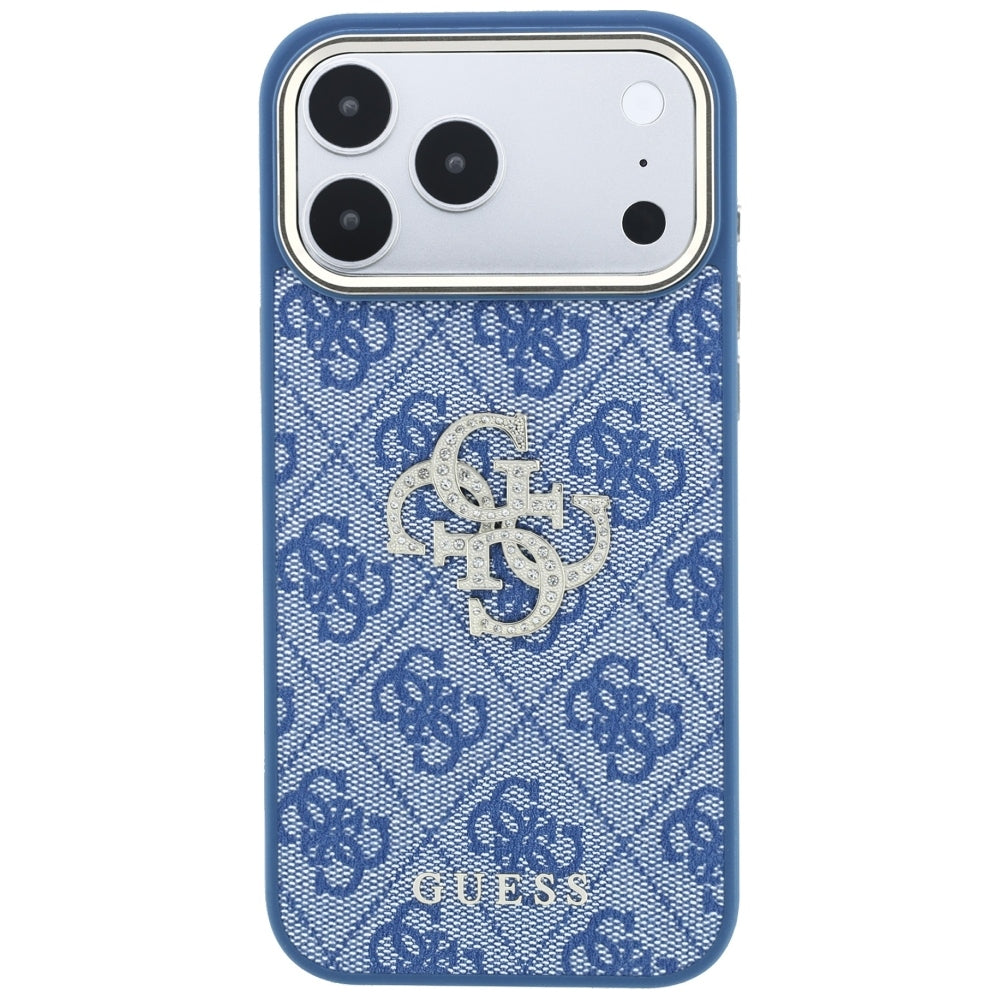 Husa pentru Apple iPhone 18 Pro / 17 Pro, Guess, 4G Big Strass Logo, Albastra
