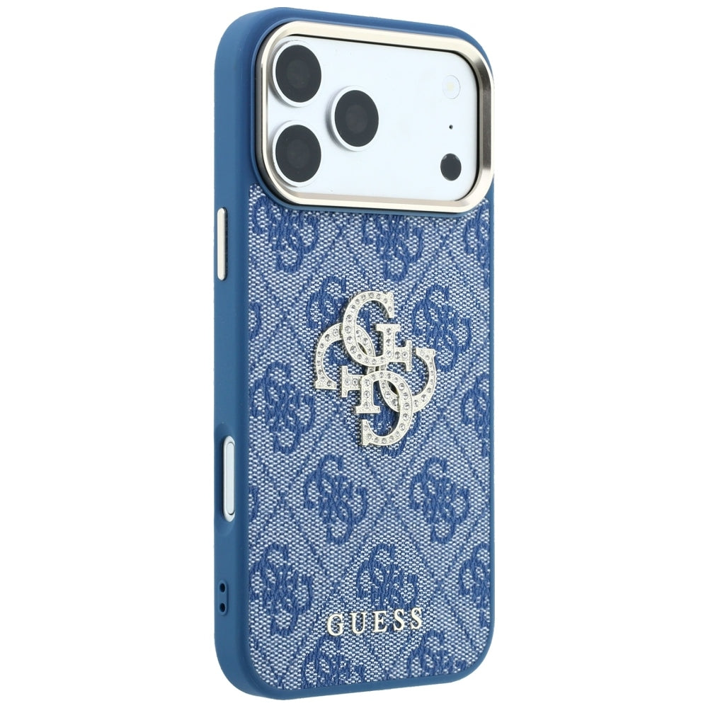 Husa pentru Apple iPhone 18 Pro / 17 Pro, Guess, 4G Big Strass Logo, Albastra