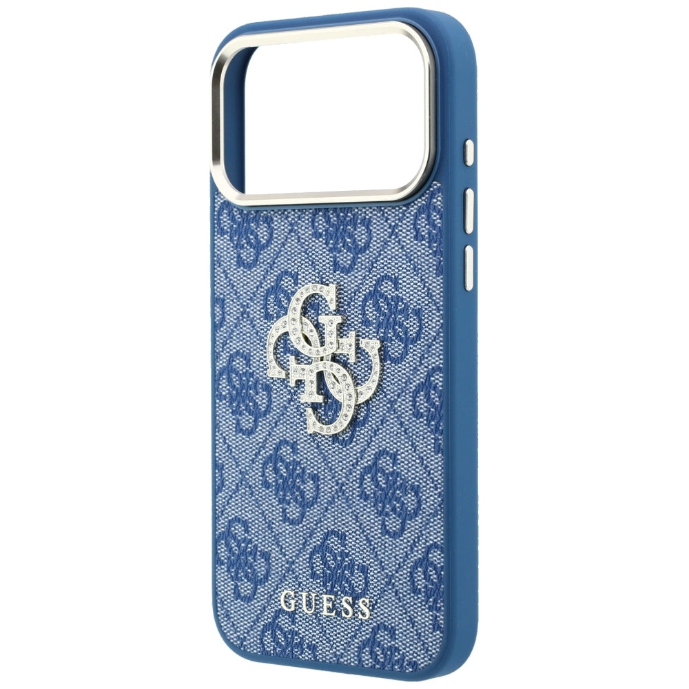 Husa pentru Apple iPhone 18 Pro / 17 Pro, Guess, 4G Big Strass Logo, Albastra