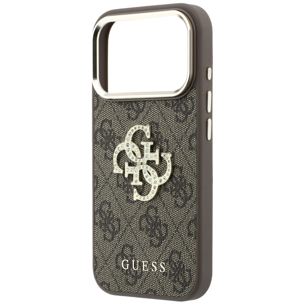 Husa pentru Apple iPhone 18 Pro / 17 Pro, Guess, 4G Big Strass Logo, Maro