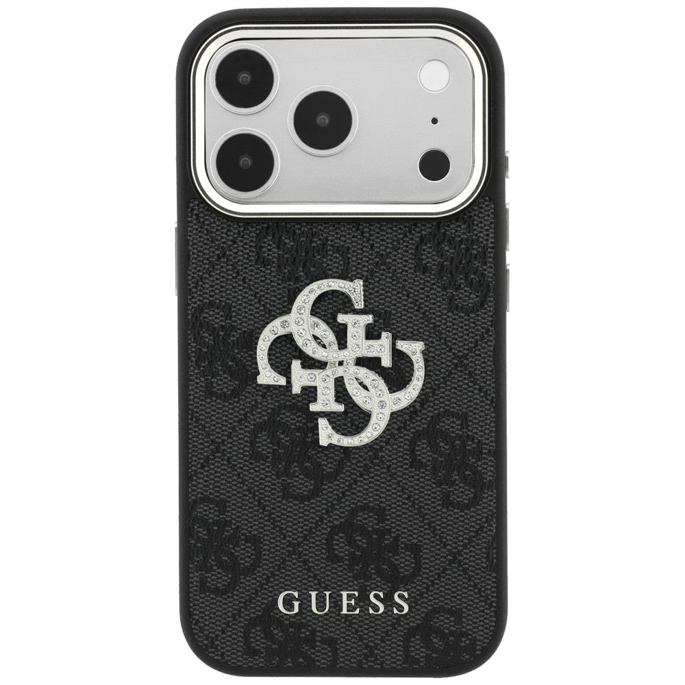 Husa pentru Apple iPhone 18 Pro / 17 Pro, Guess, 4G Big Strass Logo, Neagra