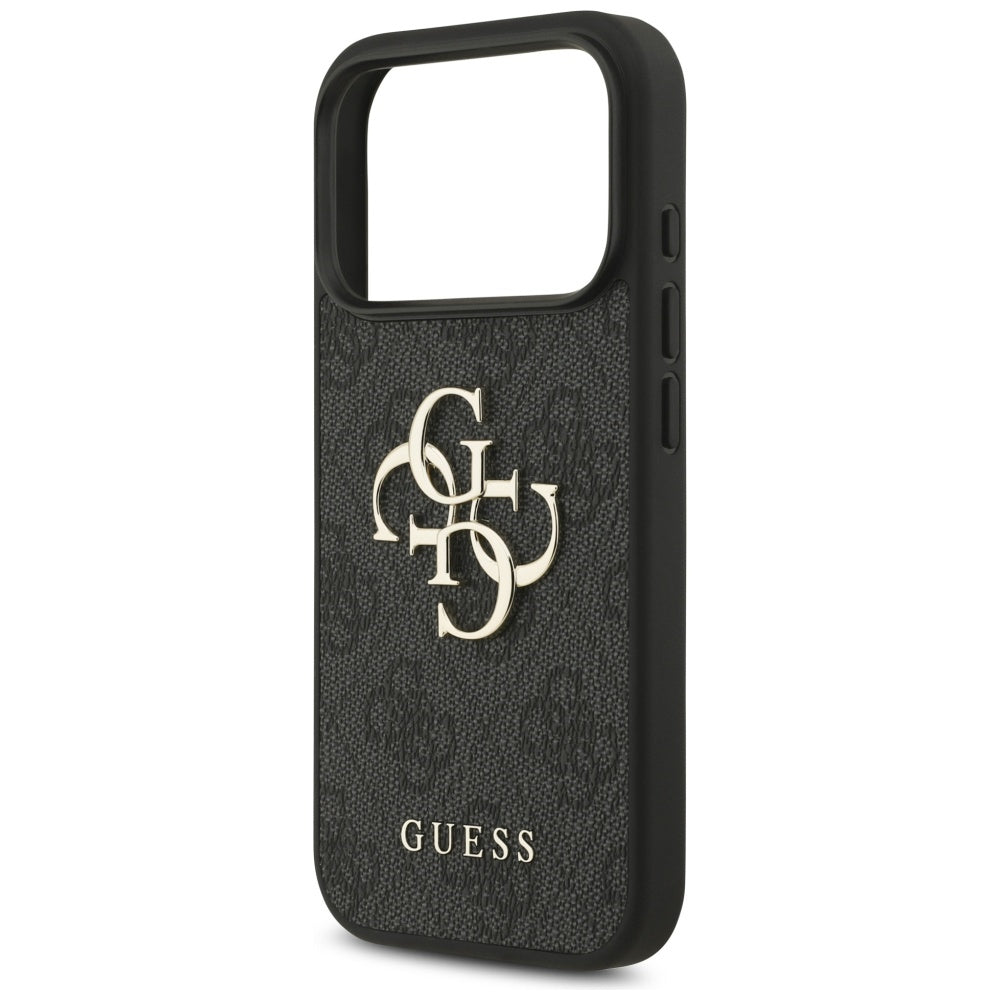 Husa pentru Apple iPhone 18 Pro / 17 Pro, Guess, 4G Classic Logo with Strap, Neagra