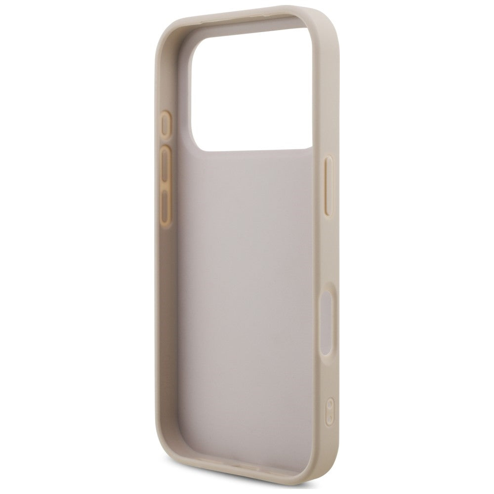 Husa pentru Apple iPhone 18 Pro / 17 Pro, Guess, 4G Classic Logo with Strap, Roz