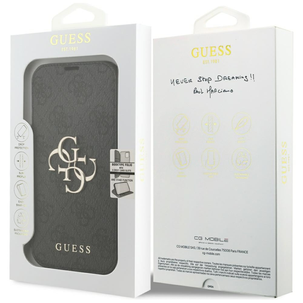 Husa pentru Apple iPhone 18 Pro / 17 Pro, Guess, 4G Metal Logo, Neagra