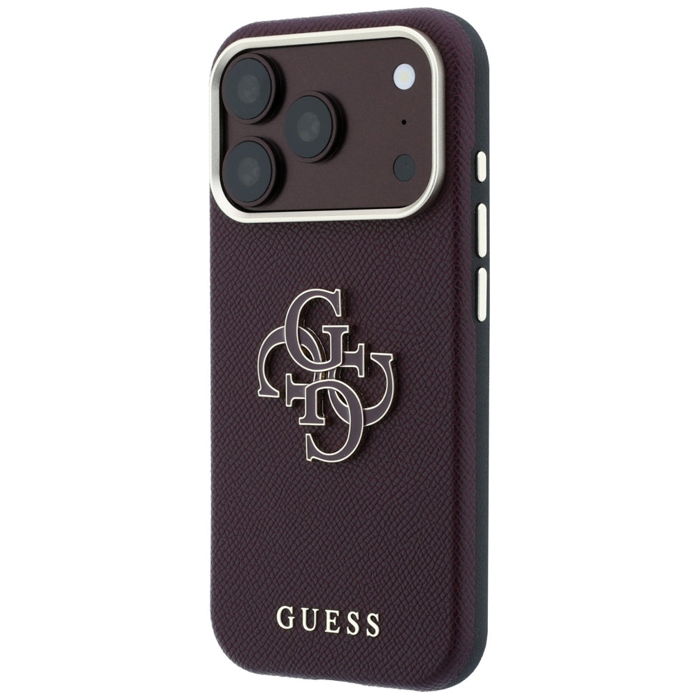 Husa pentru Apple iPhone 18 Pro / 17 Pro, Guess, Grained Big Resin Logo, Visinie