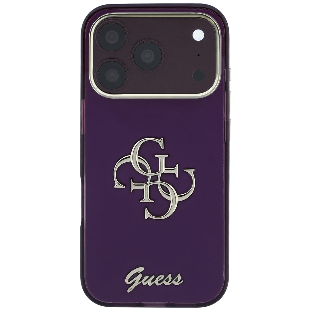 Husa pentru Apple iPhone 18 Pro / 17 Pro, Guess, IML 4G Metal Script, Visinie