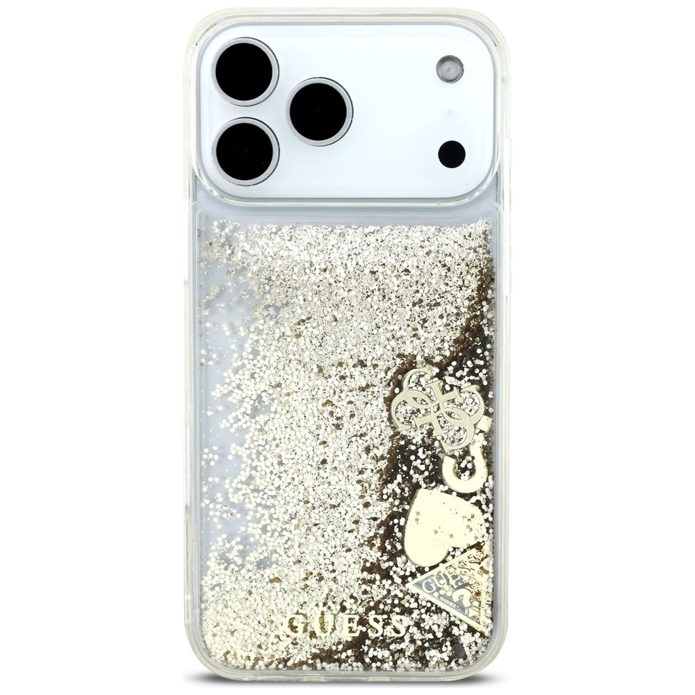 Husa pentru Apple iPhone 18 Pro / 17 Pro, Guess, Liquid Glitter Charms, Aurie